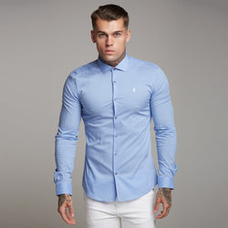 Father Sons Super Slim Stretch Classic Light Blue Panel Shirt - FS319