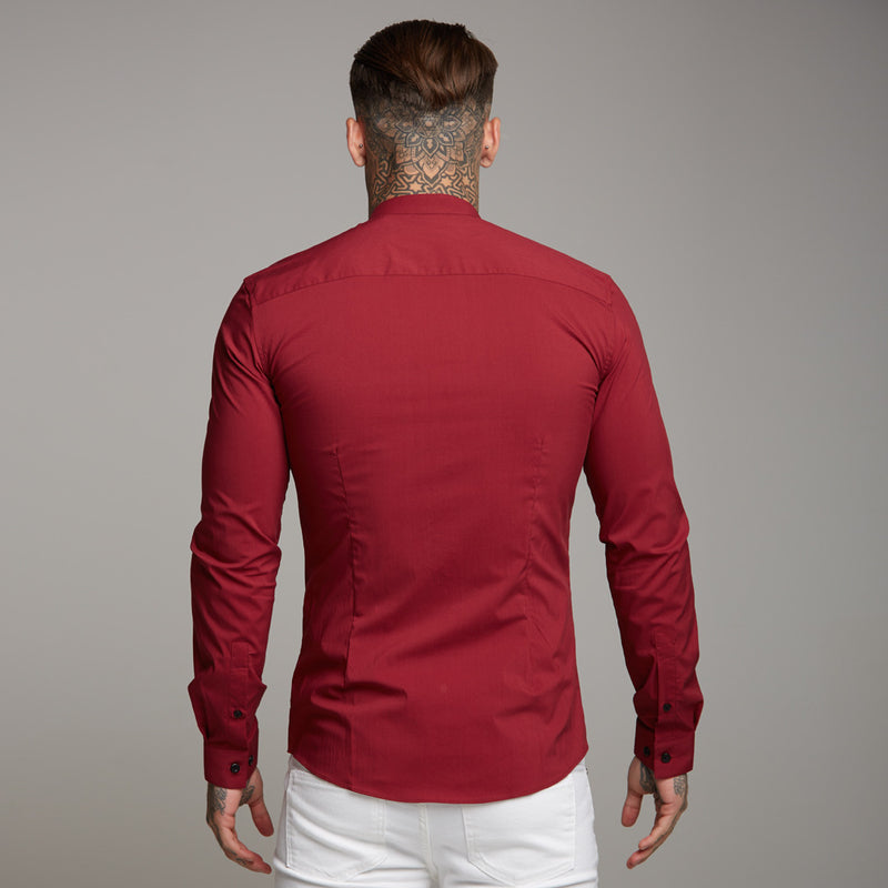 Father Sons Super Slim Stretch Classic Oxblood Grandad Collar - FS294