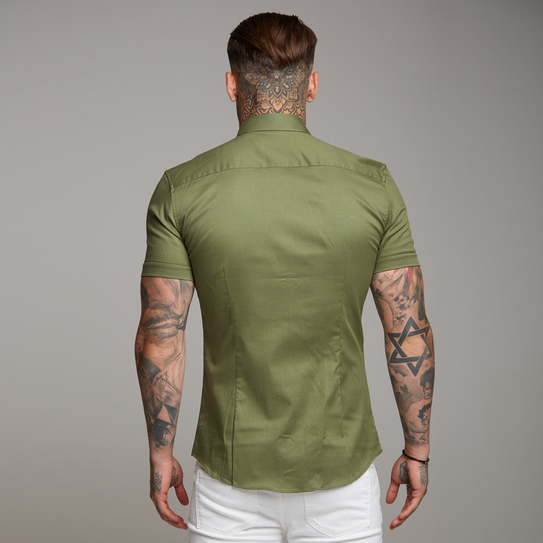 Super Slim Luxe Ultra Stretch Classic Khaki Short Sleeve -  FS338