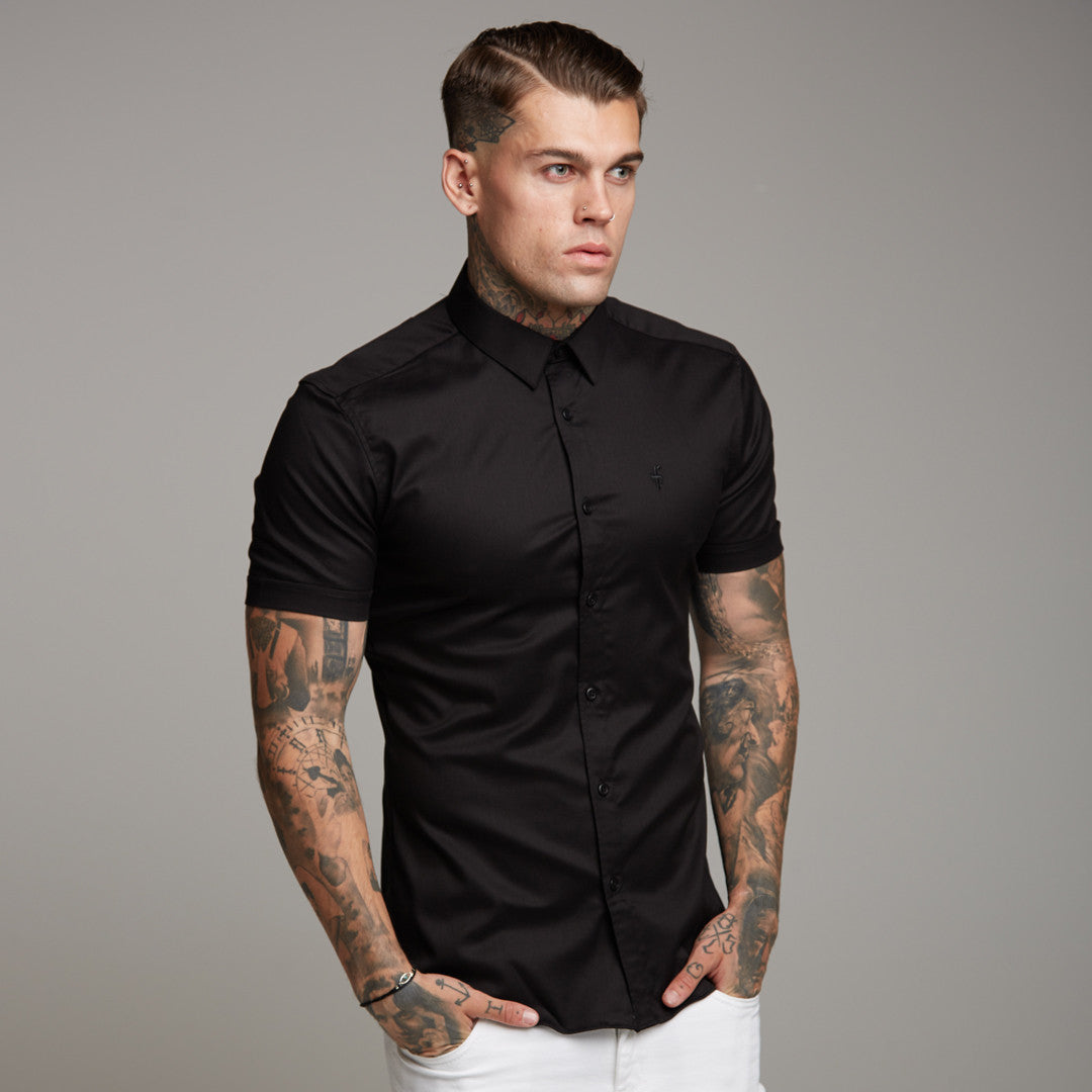 Super Slim Luxe Ultra Stretch Classic Black Short Sleeve -  FS227