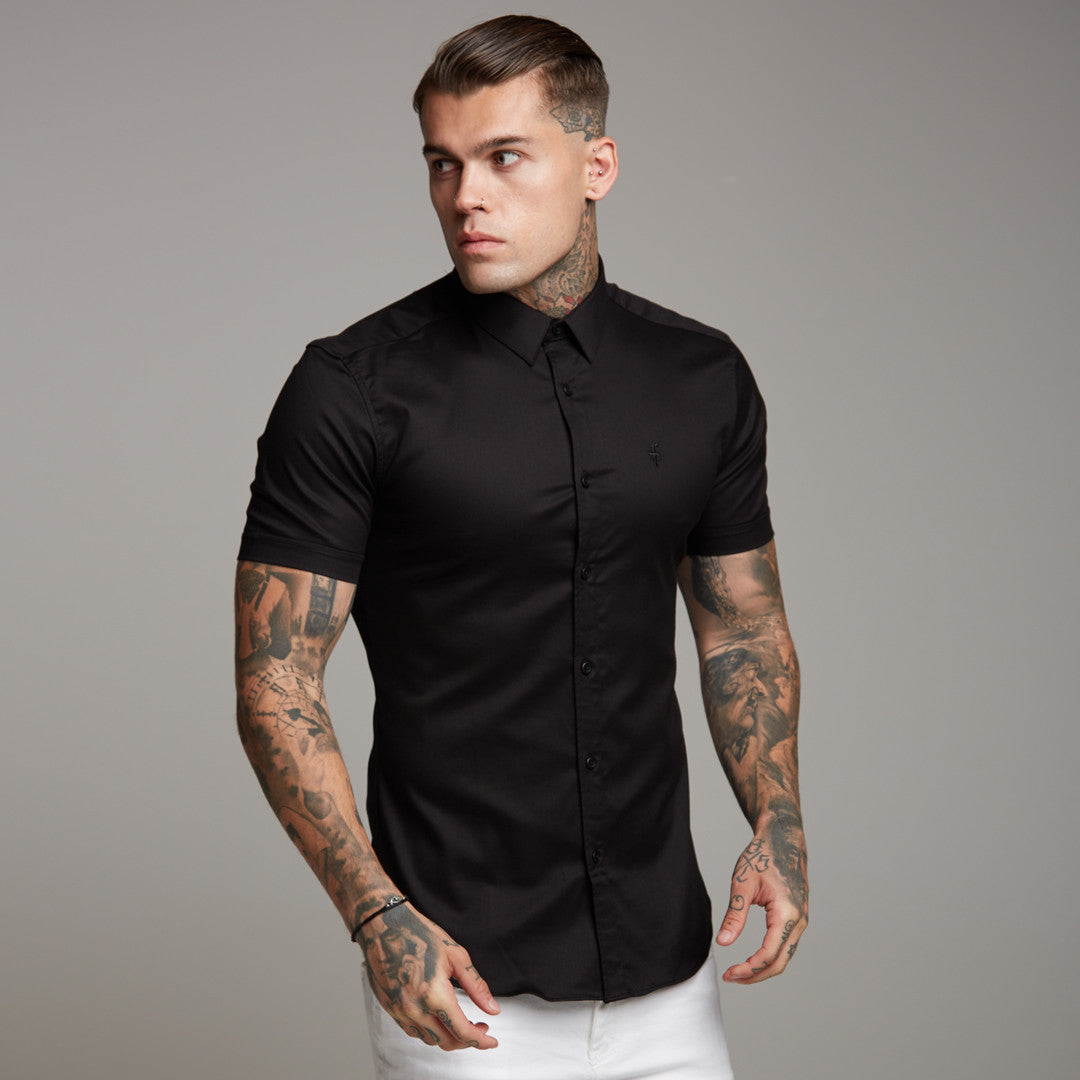 Super Slim Luxe Ultra Stretch Classic Black Short Sleeve -  FS227