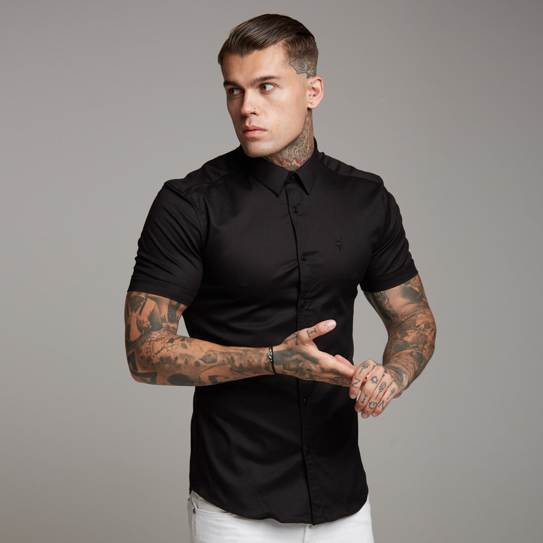 Super Slim Luxe Ultra Stretch Classic Black Short Sleeve -  FS227
