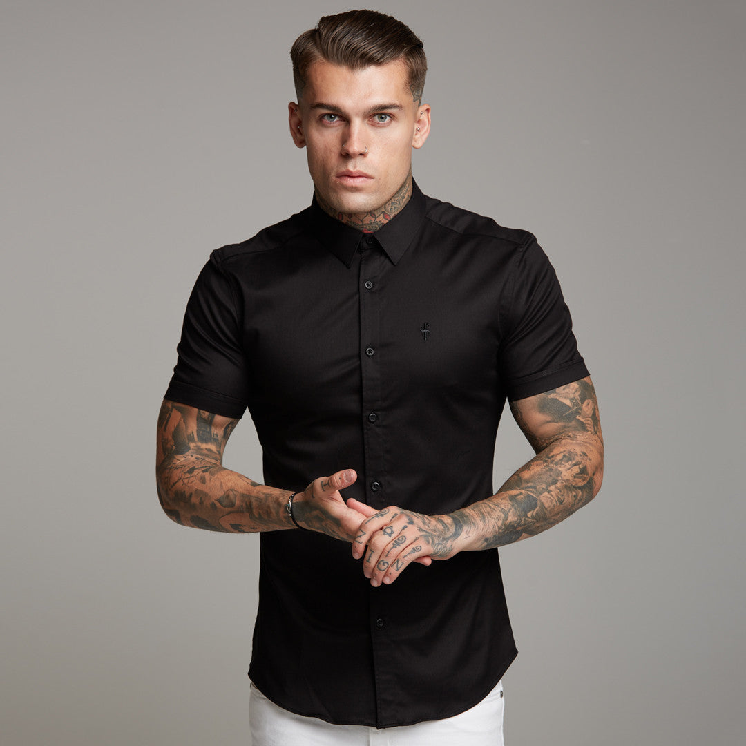 Super Slim Luxe Ultra Stretch Classic Black Short Sleeve -  FS227