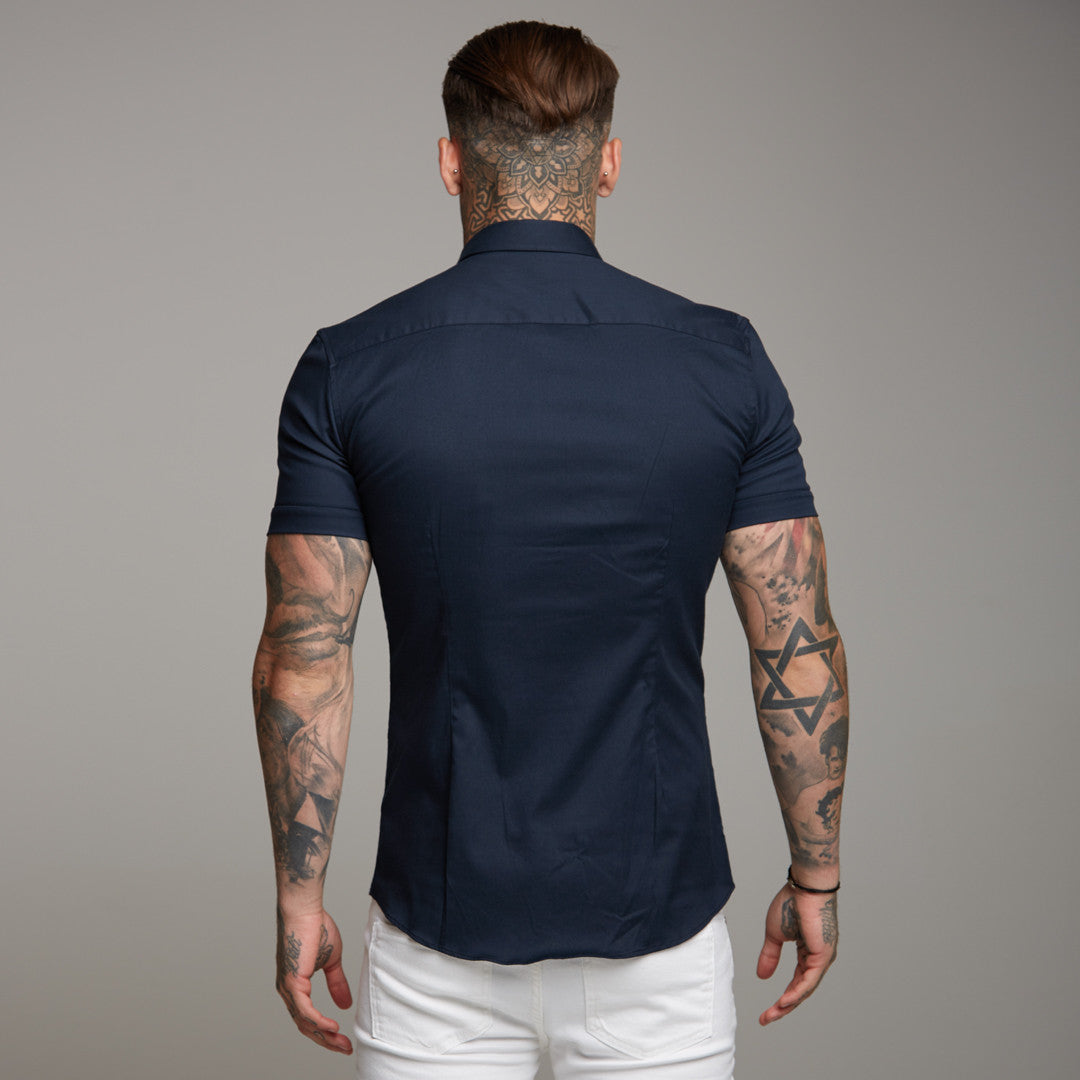 Super Slim Luxe Ultra Stretch Classic Navy Short Sleeve -  FS330