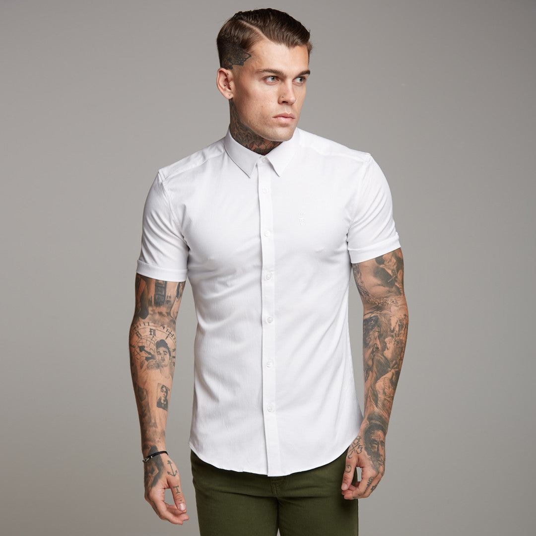 Super Slim Luxe Ultra Stretch Classic White Short Sleeve -  FS332