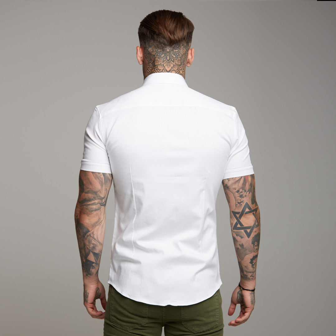 Super Slim Luxe Ultra Stretch Classic White Short Sleeve -  FS332