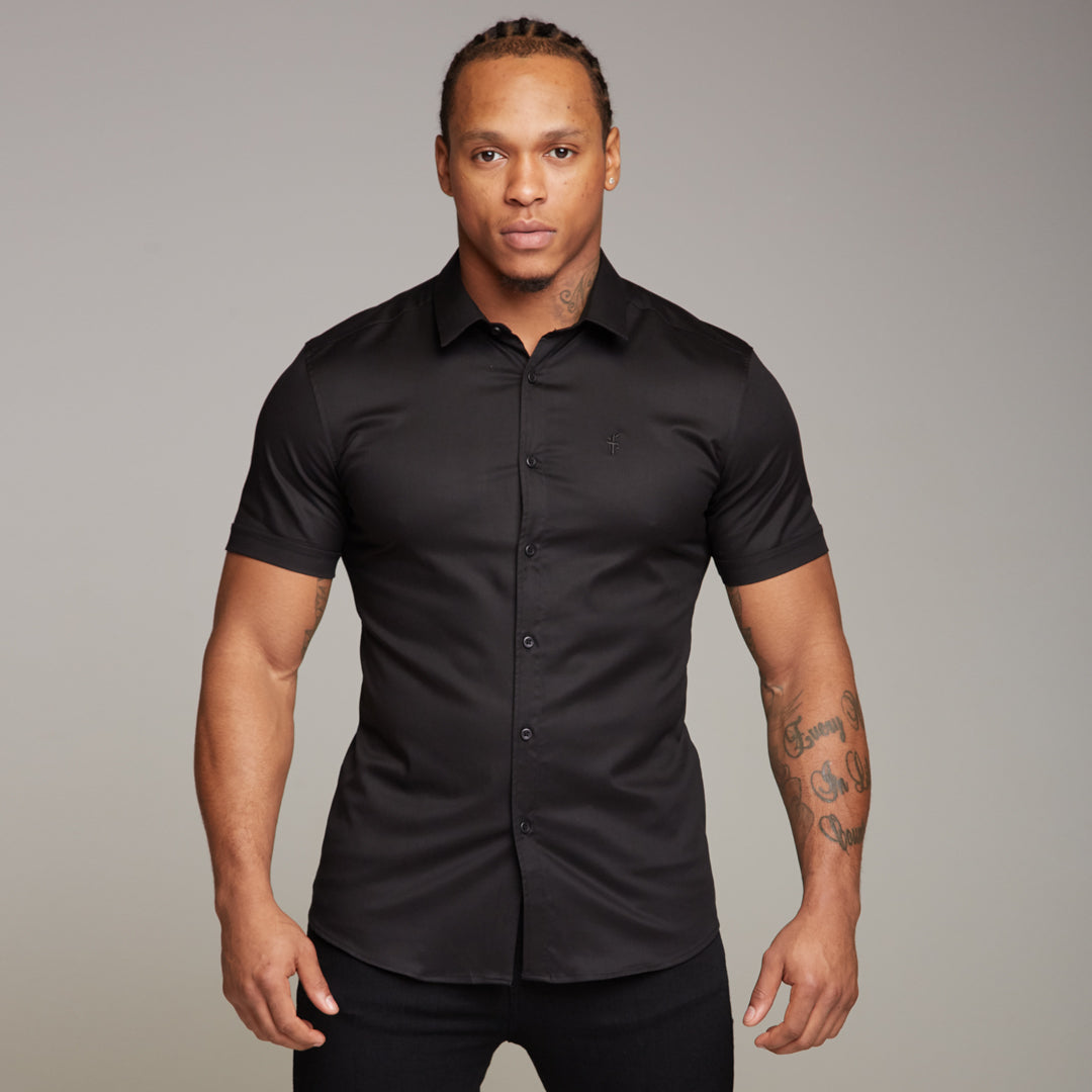 Super Slim Luxe Ultra Stretch Classic Black Short Sleeve -  FS227