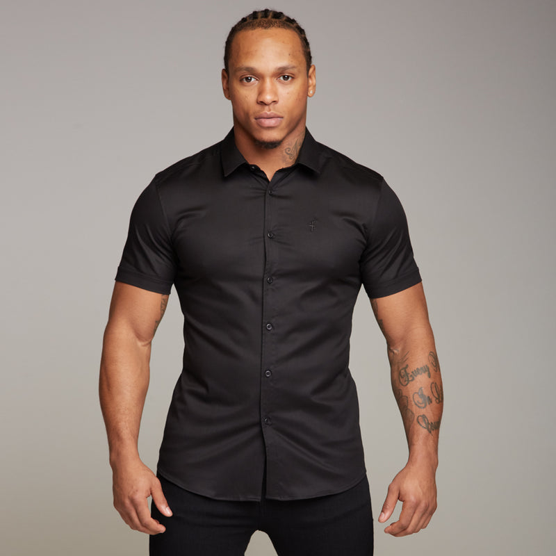 Father Sons Super Slim Luxe Ultra Stretch Classic Black Short Sleeve -  FS227