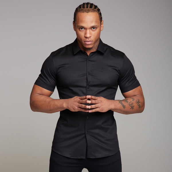 Father Sons Super Slim Luxe Ultra Stretch Classic Black Short Sleeve -  FS227