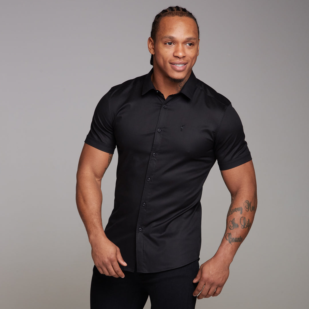 Super Slim Luxe Ultra Stretch Classic Black Short Sleeve -  FS227
