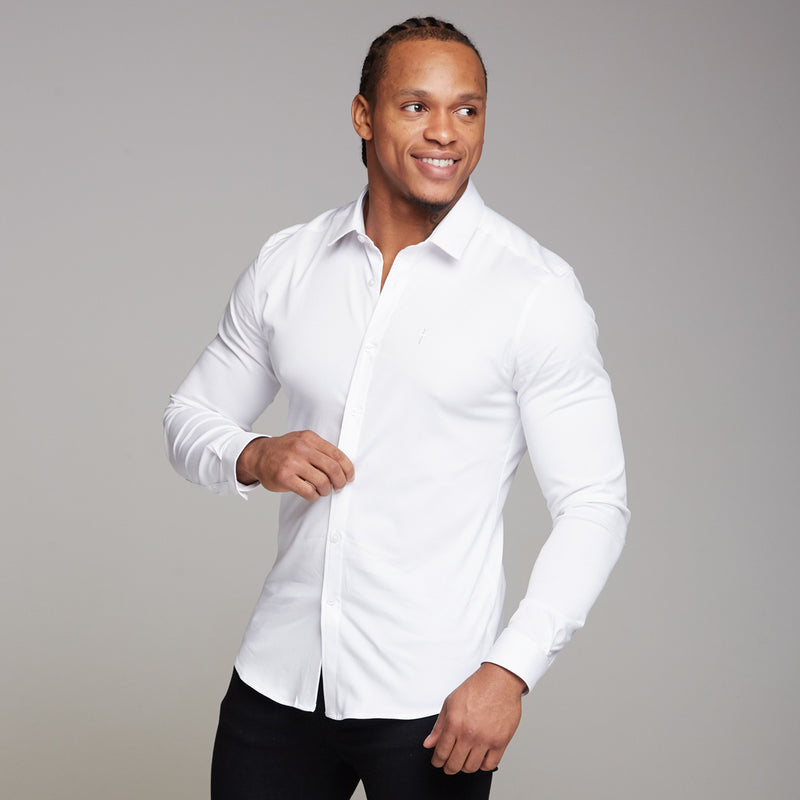 Father Sons Super Slim Luxe Ultra Stretch Classic White Long Sleeve -  FS331