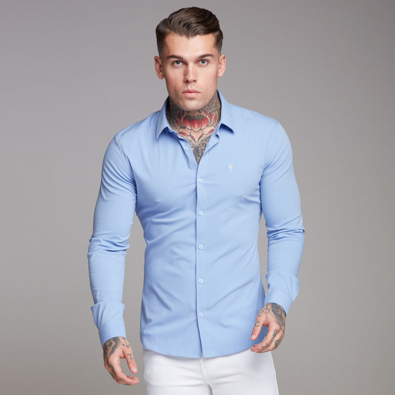 Father Sons Super Slim Ultra Stretch Classic Light Blue Shirt - FS356