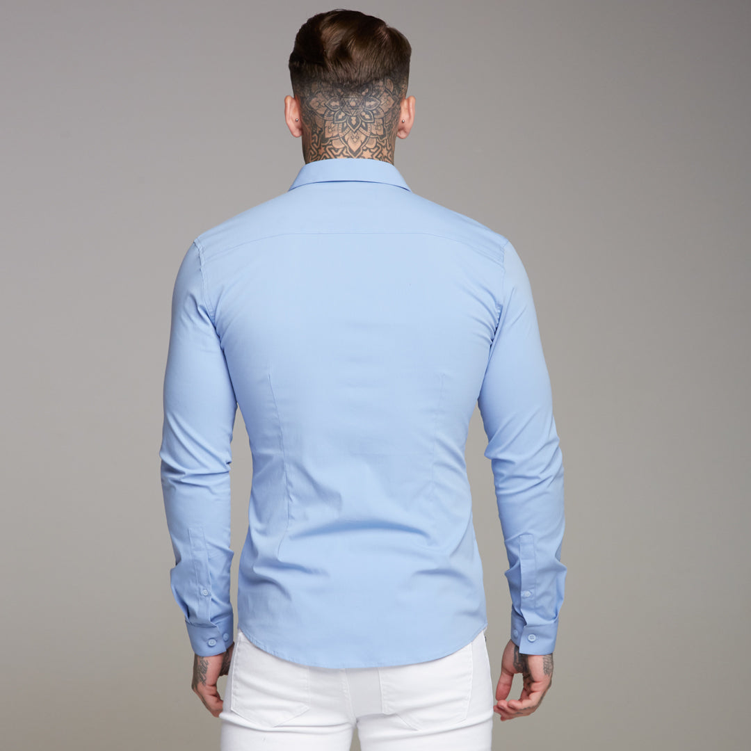 Super Slim Ultra Stretch Classic Light Blue Shirt - FS356