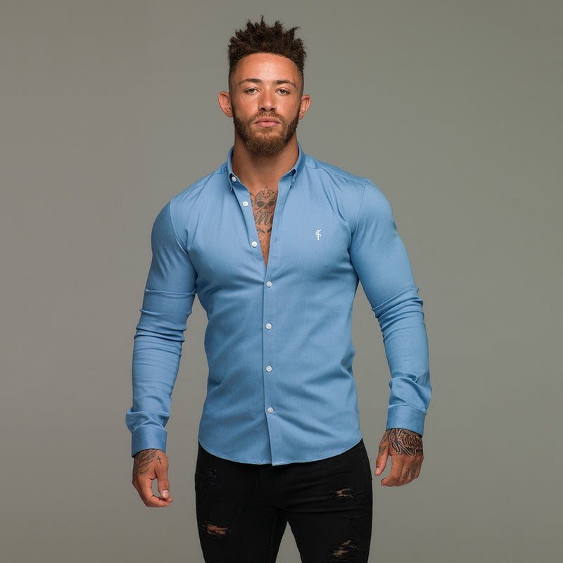 Father Sons Super Slim Stretch Light Blue Denim Long Sleeve - FS208