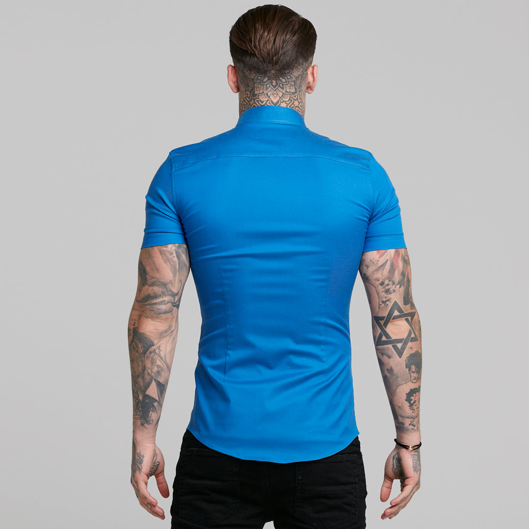 Super Slim Luxe Ultra Stretch Mid Blue Short Sleeve -  FS384