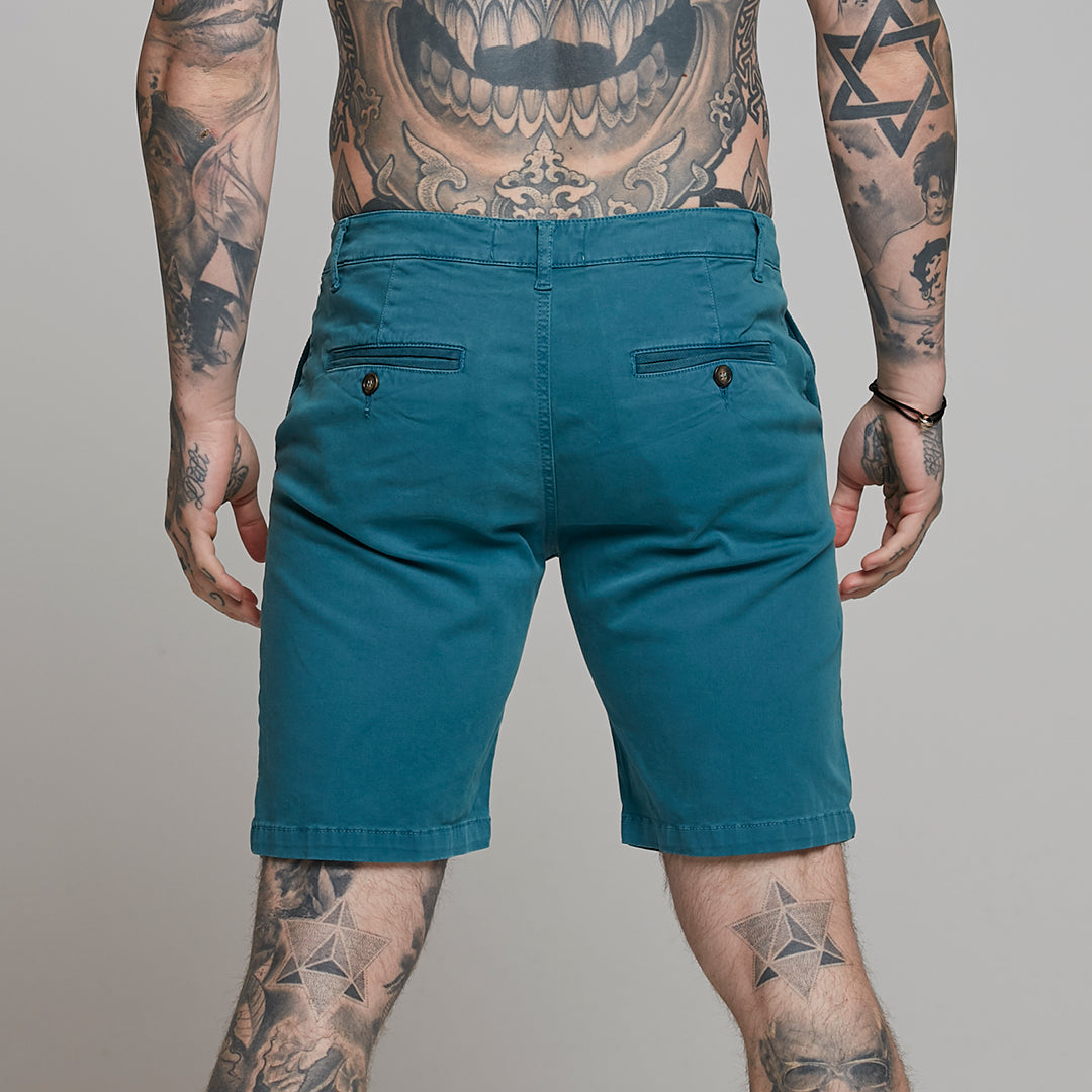 Slim Fit Teal Chino Shorts - FSH315