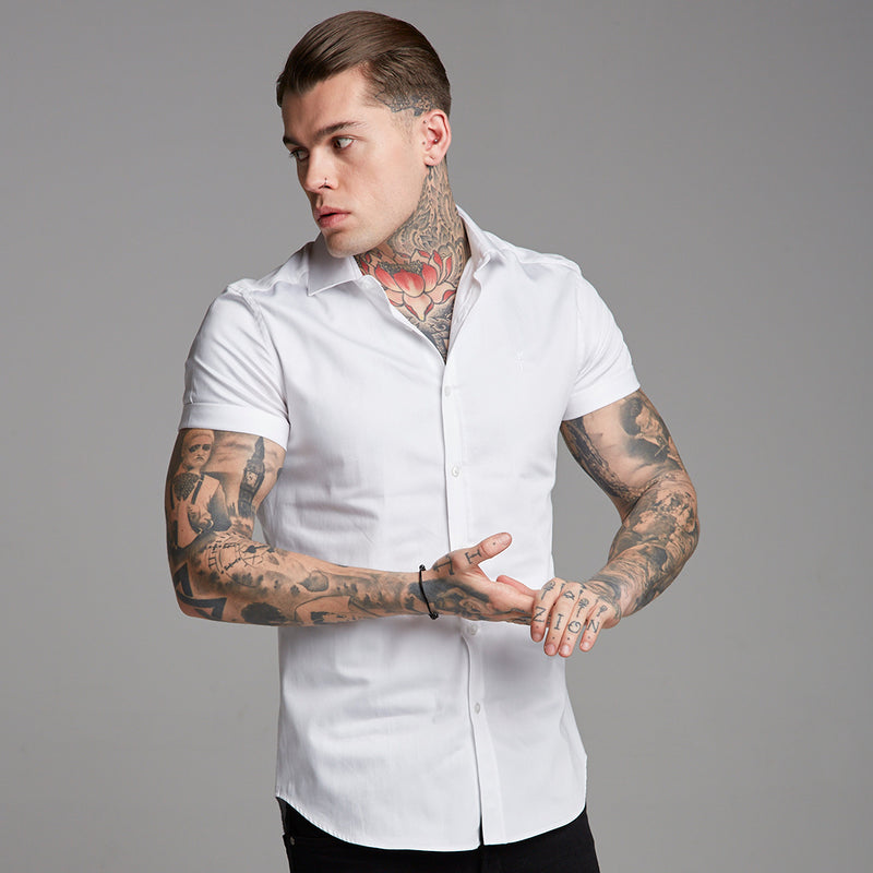 Father Sons Classic White Luxe Egyptian Cotton Short Sleeve - FS379