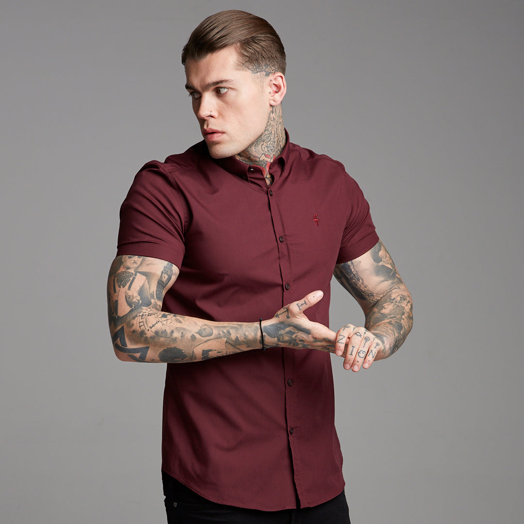 Classic Tonal Burgundy Short Sleeve - FS366 (LAST CHANCE)