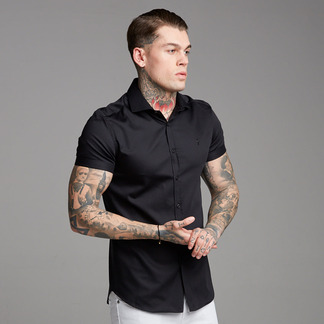 Classic Black Luxe Egyptian Cotton Short Sleeve - FS378