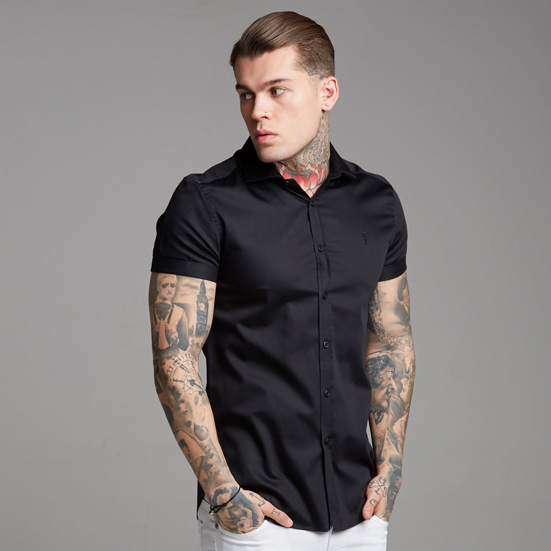 Classic Black Luxe Egyptian Cotton Short Sleeve - FS378