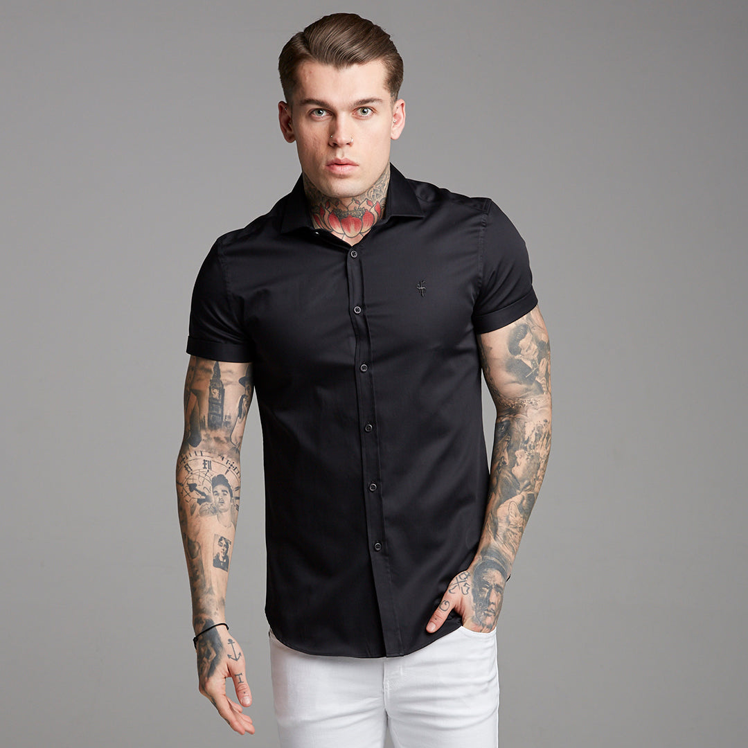 Classic Black Luxe Egyptian Cotton Short Sleeve - FS378