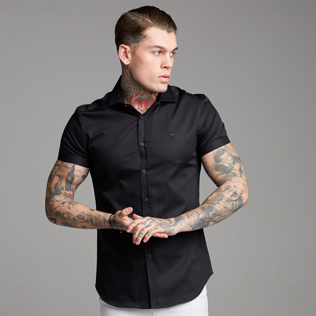Classic Black Luxe Egyptian Cotton Short Sleeve - FS378