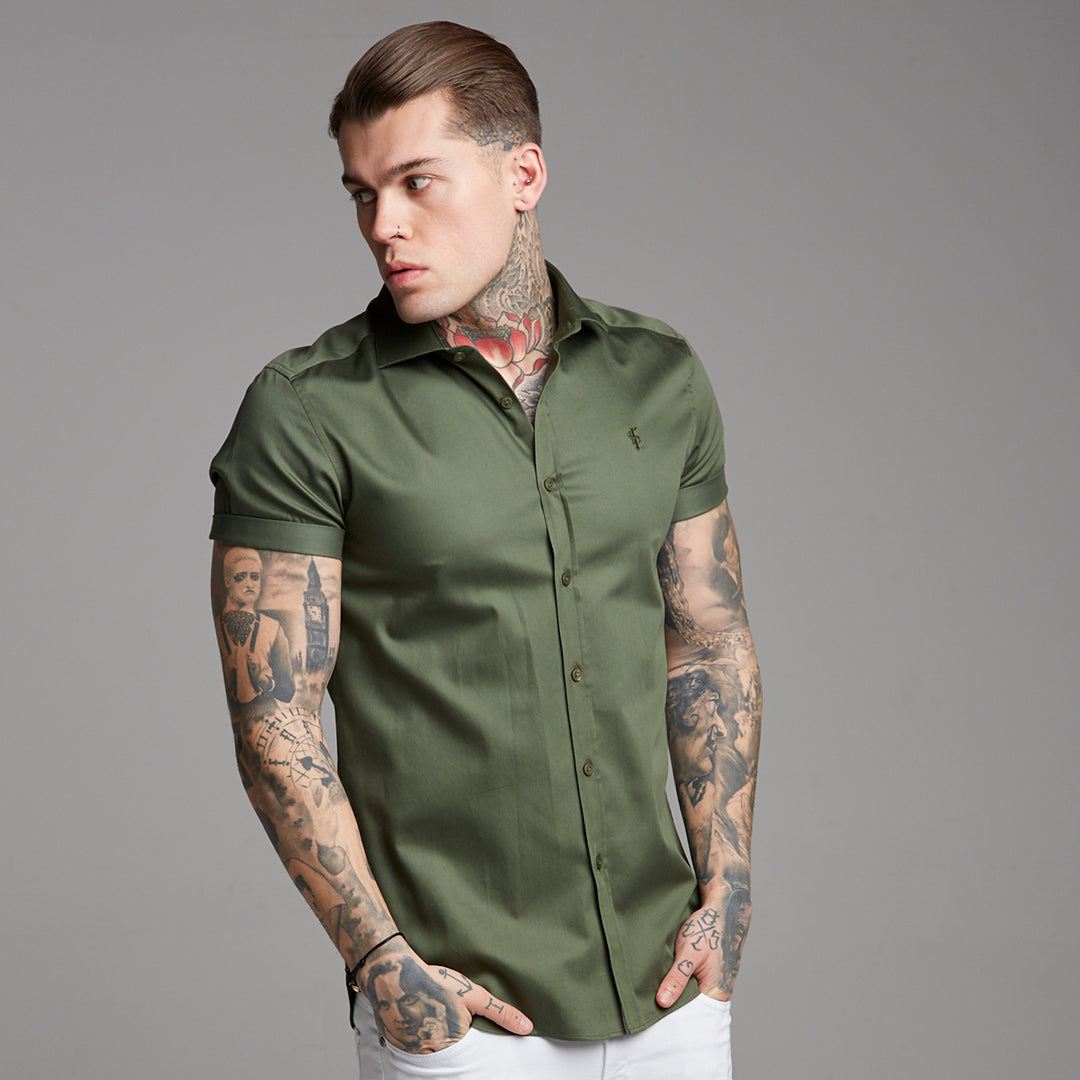 Classic Khaki Luxe Egyptian Cotton Short Sleeve - FS376 (LAST CHANCE)