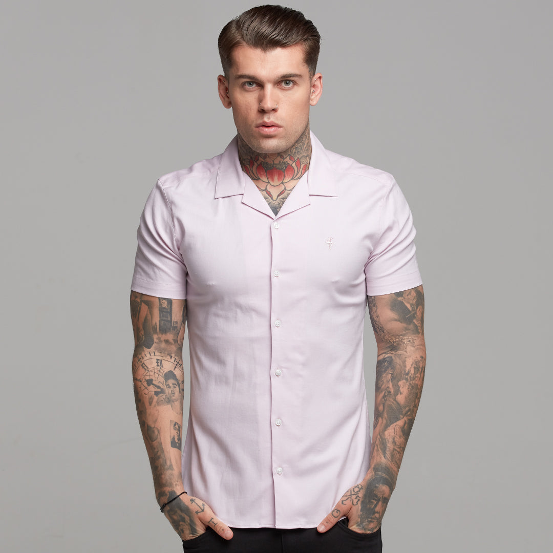 Super Slim Stretch Revere Classic Pink Oxford Short Sleeve - FS420