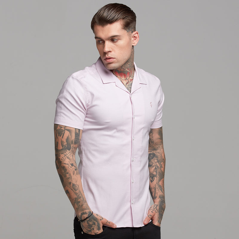 Father Sons Super Slim Stretch Revere Classic Pink Oxford Short Sleeve - FS420