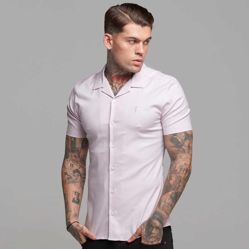 Father Sons Super Slim Stretch Revere Classic Pink Oxford Short Sleeve - FS420