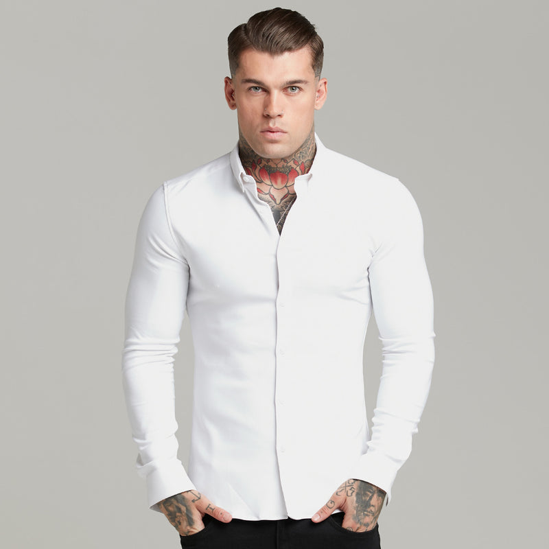 Father Sons Super Slim Scuba White Long Sleeve Stretch - FS613