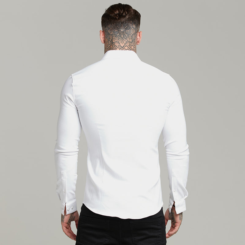 Father Sons Super Slim Scuba White Long Sleeve Stretch - FS613