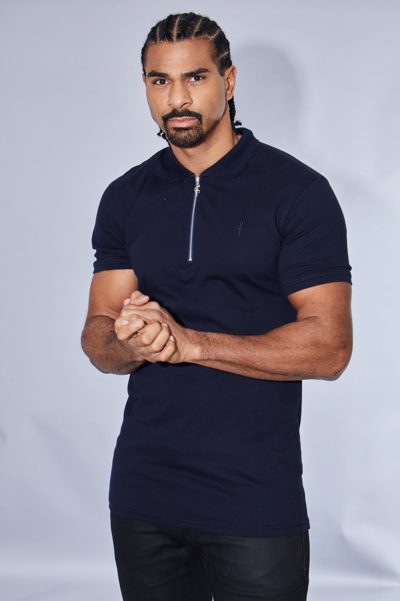 Classic Navy Zipped Polo Shirt - FSH029
