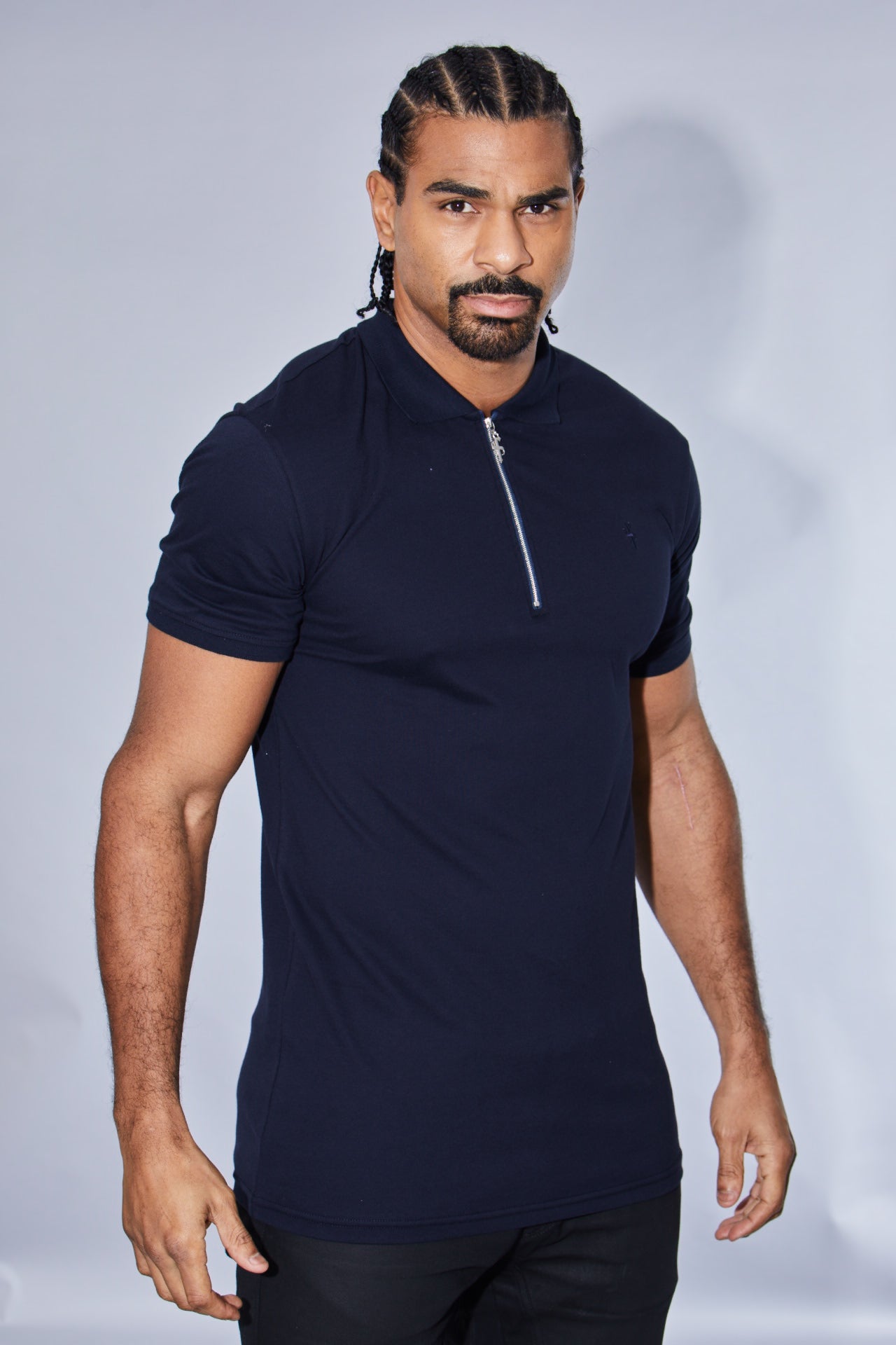 Classic Navy Zipped Polo Shirt - FSH029