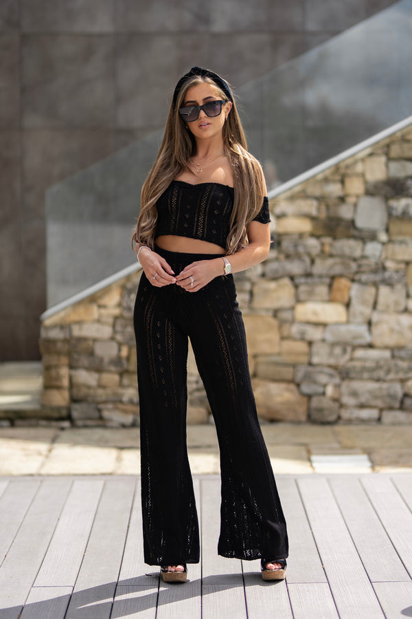 'AYLA' Knitted Co ord Trouser Black - CTJ008