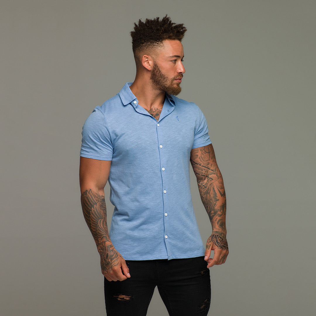 Super Slim Baby Blue Jersey Short Sleeve - FSH015 (LAST CHANCE)