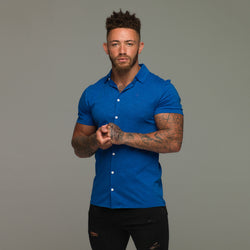 Father Sons Super Slim Royal Blue Jersey Short Sleeve - FSH013 (LAST CHANCE)