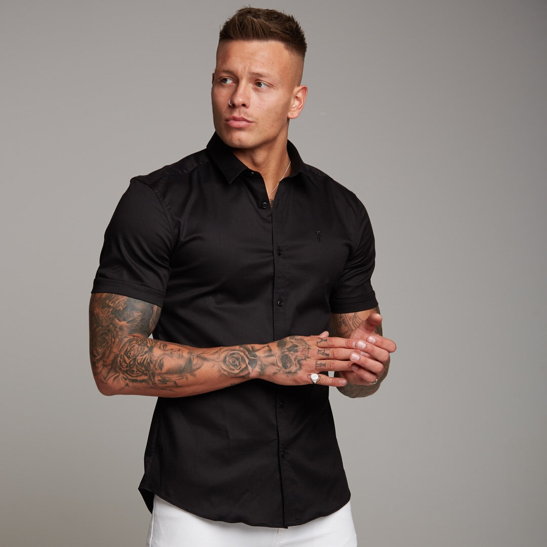 Super Slim Luxe Ultra Stretch Classic Black Short Sleeve -  FS227
