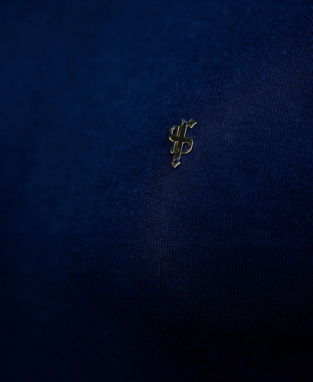 Father Sons Classic Navy Crew Neck Knitted Sweater with Metal Decal - FSN088