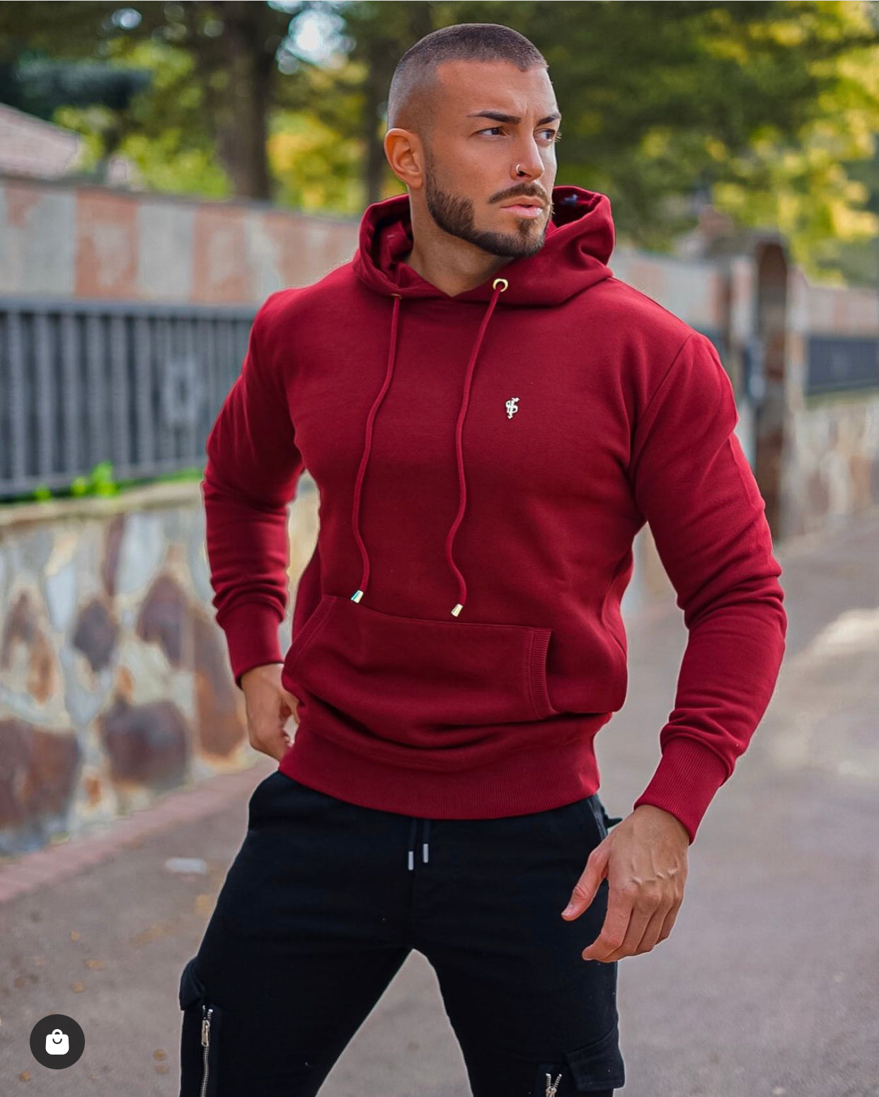 Father Sons Burgundy & Gold Overhead Hoodie Sweater - FSH546