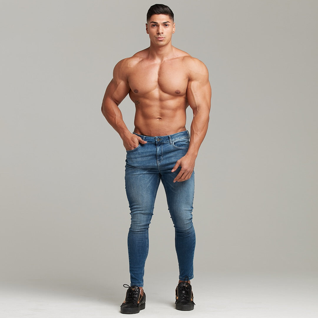 Slim Stretch Denim Blue Jeans - FSH402