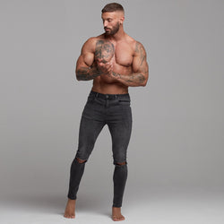 Father Sons Stretch Washed Black Ripped Tapered Ankle Skinny Jeans - FSH227