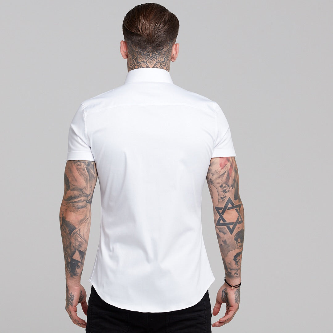 Slim Sateen Classic White with White Embroidery - FS395