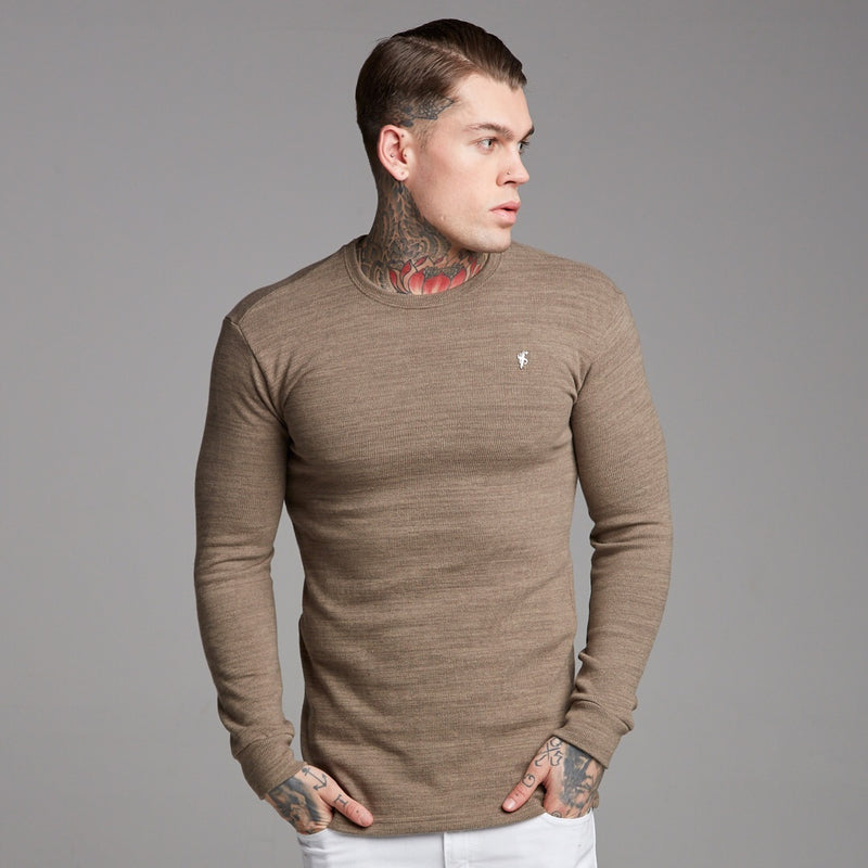 Father Sons Classic Brown Super Slim Sweater - FSH229