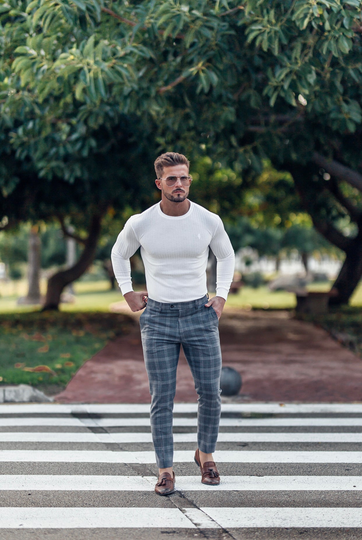 Father Sons Classic White Ribbed Knit Sweater - FSH534