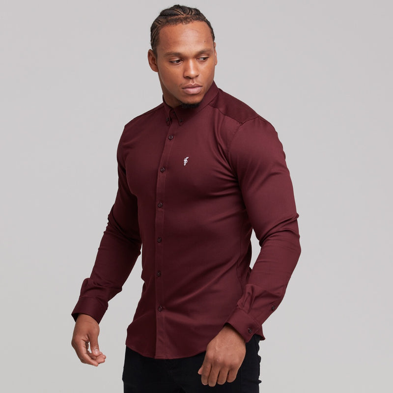 Father Sons Super Slim Stretch Burgundy Denim Long Sleeve - FS212