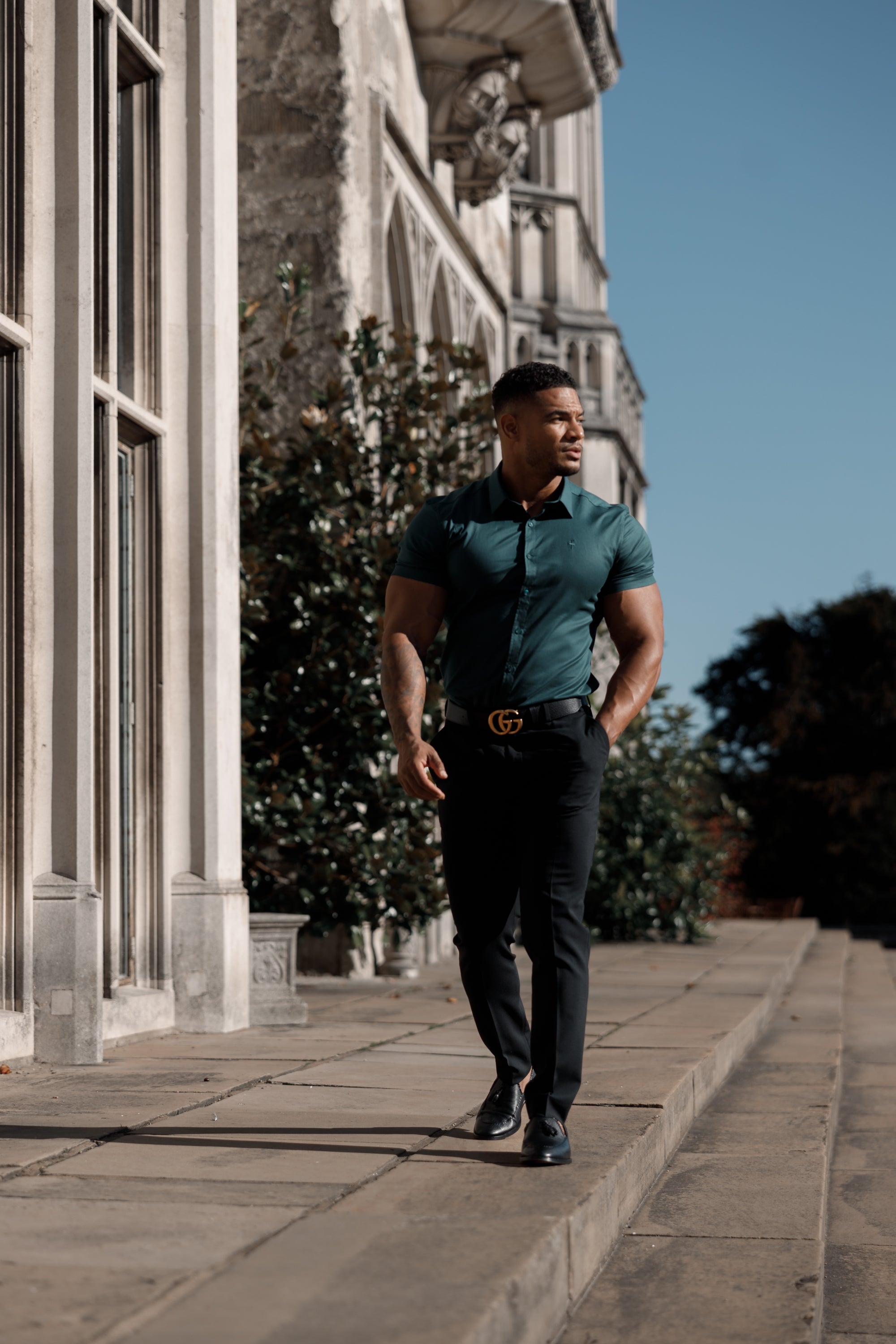 Super Slim Luxe Ultra Stretch Classic Forest Green Short Sleeve -  FS675