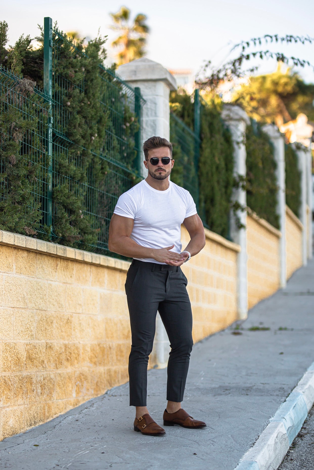 White Bamboo Crew T Shirt - FSH576