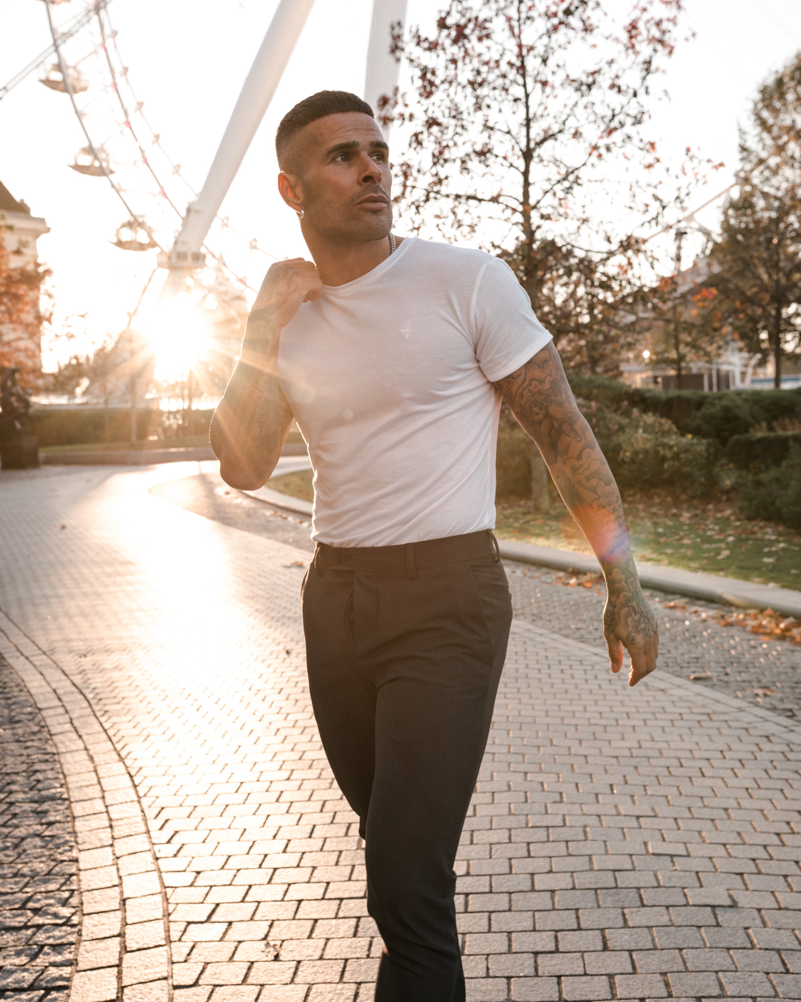 White Bamboo Crew T Shirt - FSH576