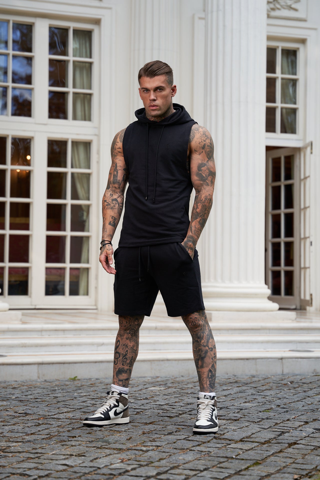 Black Elasticated Shorts - FSJS656